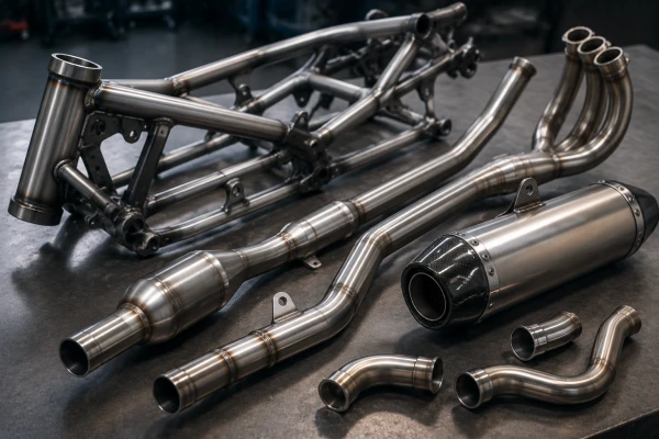 Motorcycle Exhaust and Frame Tubes