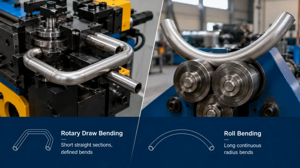 rotary draw vs roll bending